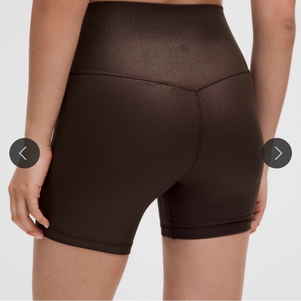 lululemon athletica ribbed Brown Bike Shorts - Picture 2 of 3